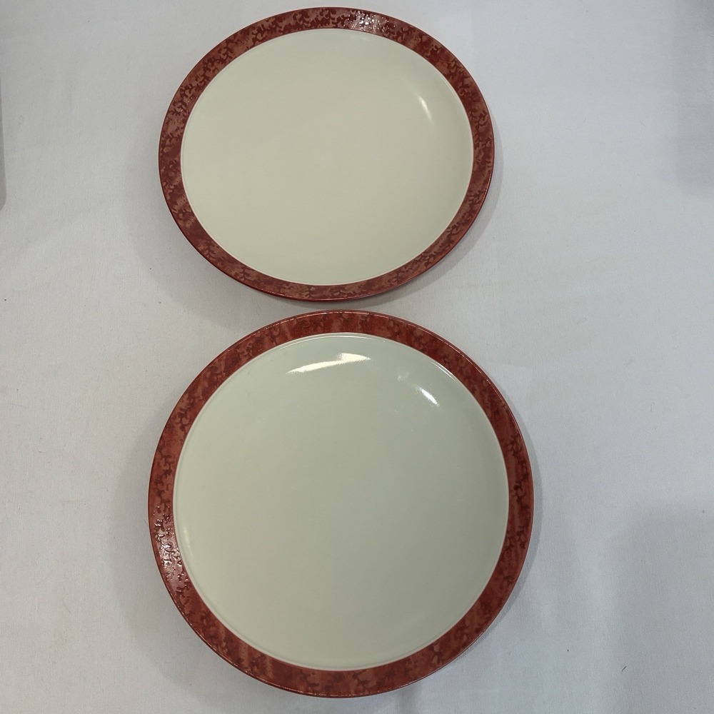 Noritake Stoneware Elements Coral 11" Dinner Plates Set Of 2 Discontinued